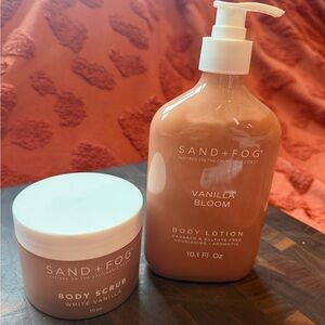 Sand + Fog Vanilla Bloom Body Lotion and White Vanilla Body Scrub Set